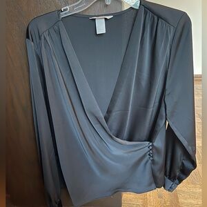 Black satin blouse